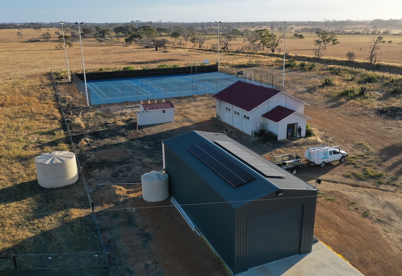 Enphase microinverter-equipped solar panels on the CFS to provide energy for the rebuilt Stokes Bay Community Hall