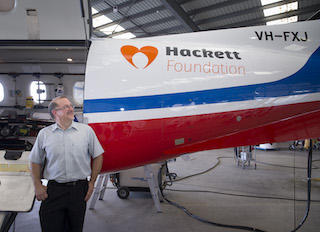 Simon Hackett with the new RFDS Pilatus PC-12