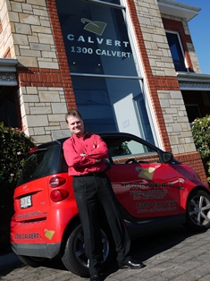 Dean Calvert outside his new Payneham office