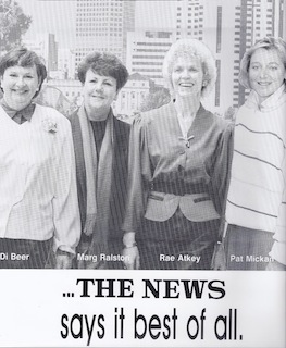 Diane Beer, Marg Raltson, Rae Atkey and Pat Mickan